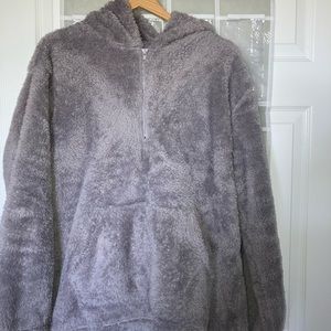 Grey fluffy hoodie